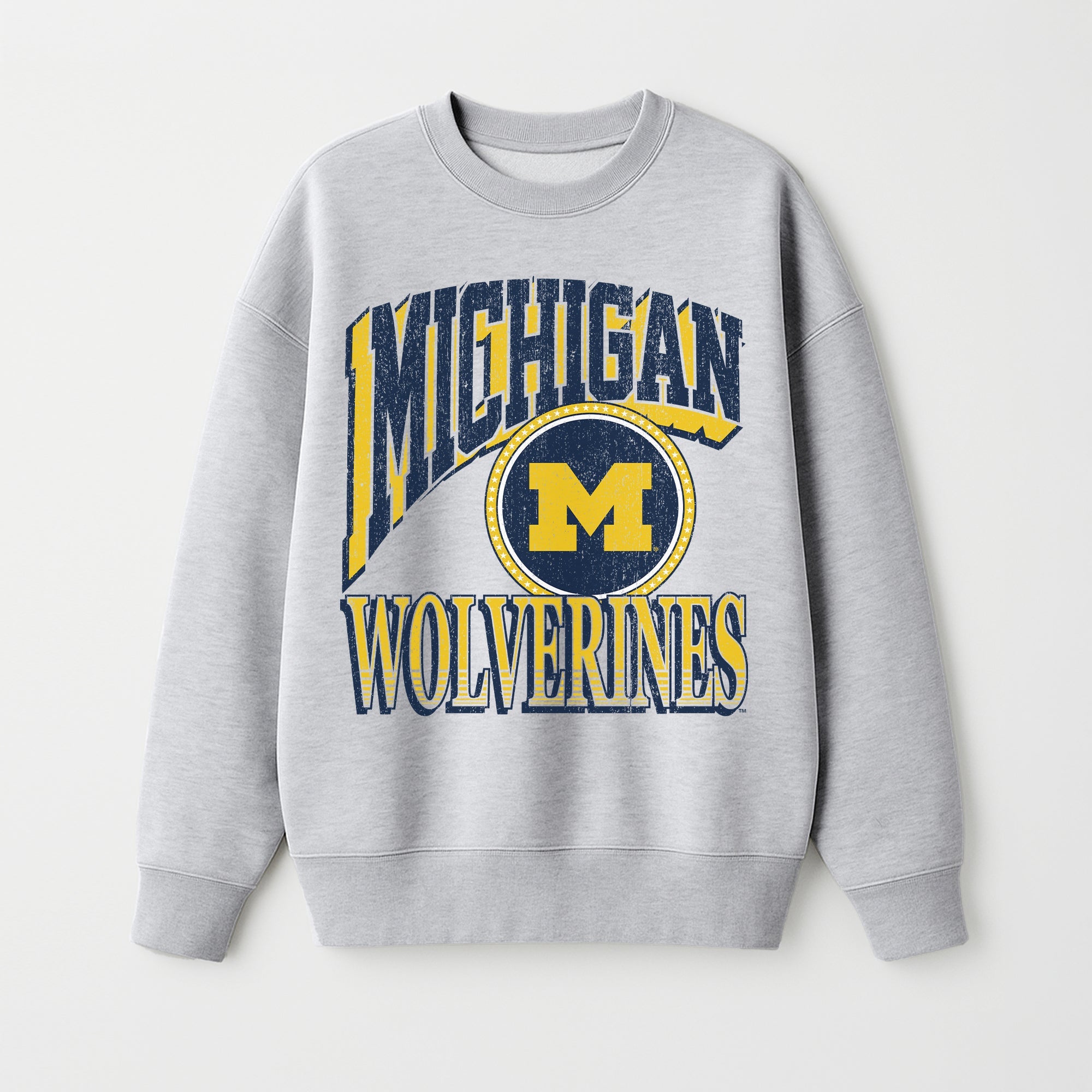 MICHIGAN WOLVERINES GAME ON PREMIUM FLEECE DROP SHOULDER CREWNECK PULLOVER
