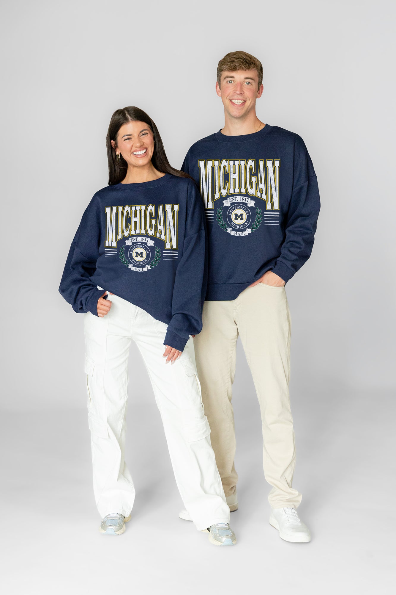MICHIGAN WOLVERINES HONOR BOUND PREMIUM FLEECE CREWNECK PULLOVER