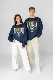MICHIGAN WOLVERINES HONOR BOUND PREMIUM FLEECE CREWNECK PULLOVER