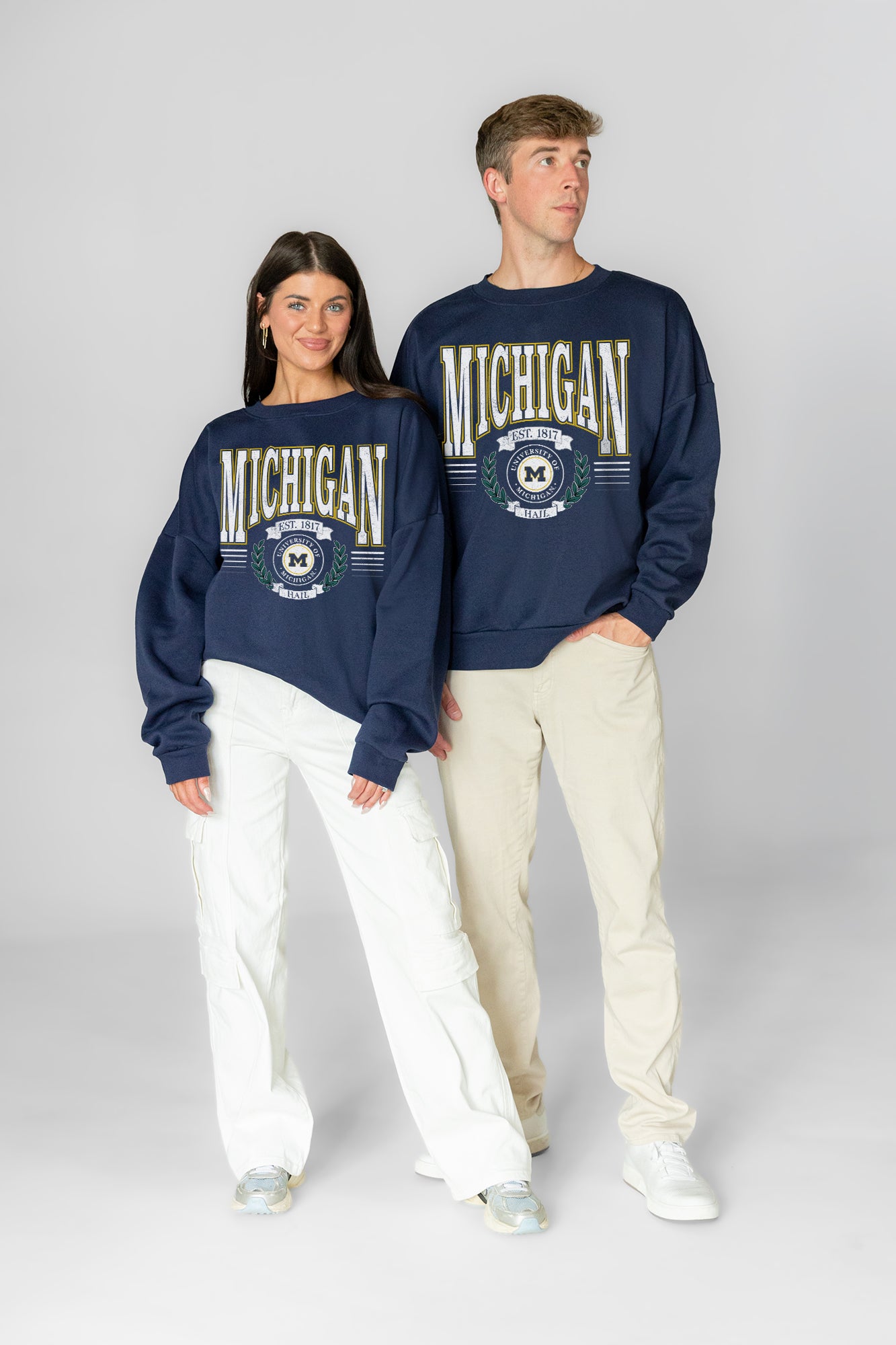 MICHIGAN WOLVERINES HONOR BOUND PREMIUM FLEECE CREWNECK PULLOVER