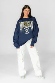 MICHIGAN WOLVERINES HONOR BOUND PREMIUM FLEECE CREWNECK PULLOVER