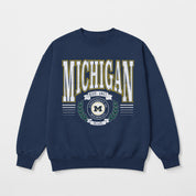 MICHIGAN WOLVERINES HONOR BOUND PREMIUM FLEECE CREWNECK PULLOVER