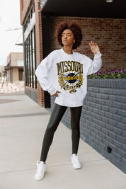 MISSOURI TIGERS BASES LOADED PREMIUM FLEECE DROP SHOULDER CREWNECK PULLOVER
