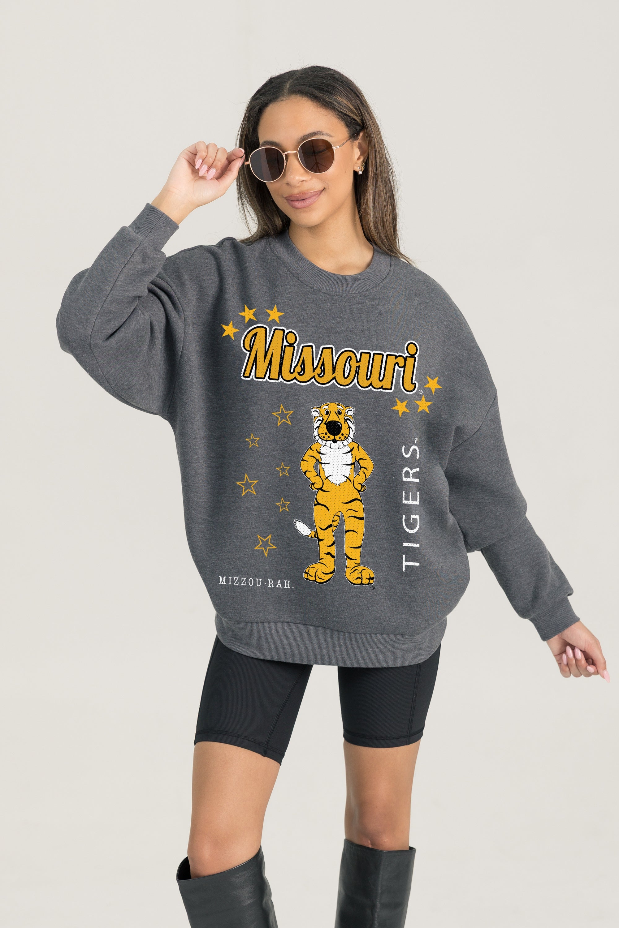 MISSOURI TIGERS READY TO RUMBLE PREMIUM FLEECE DROP SHOULDER CREWNECK PULLOVER