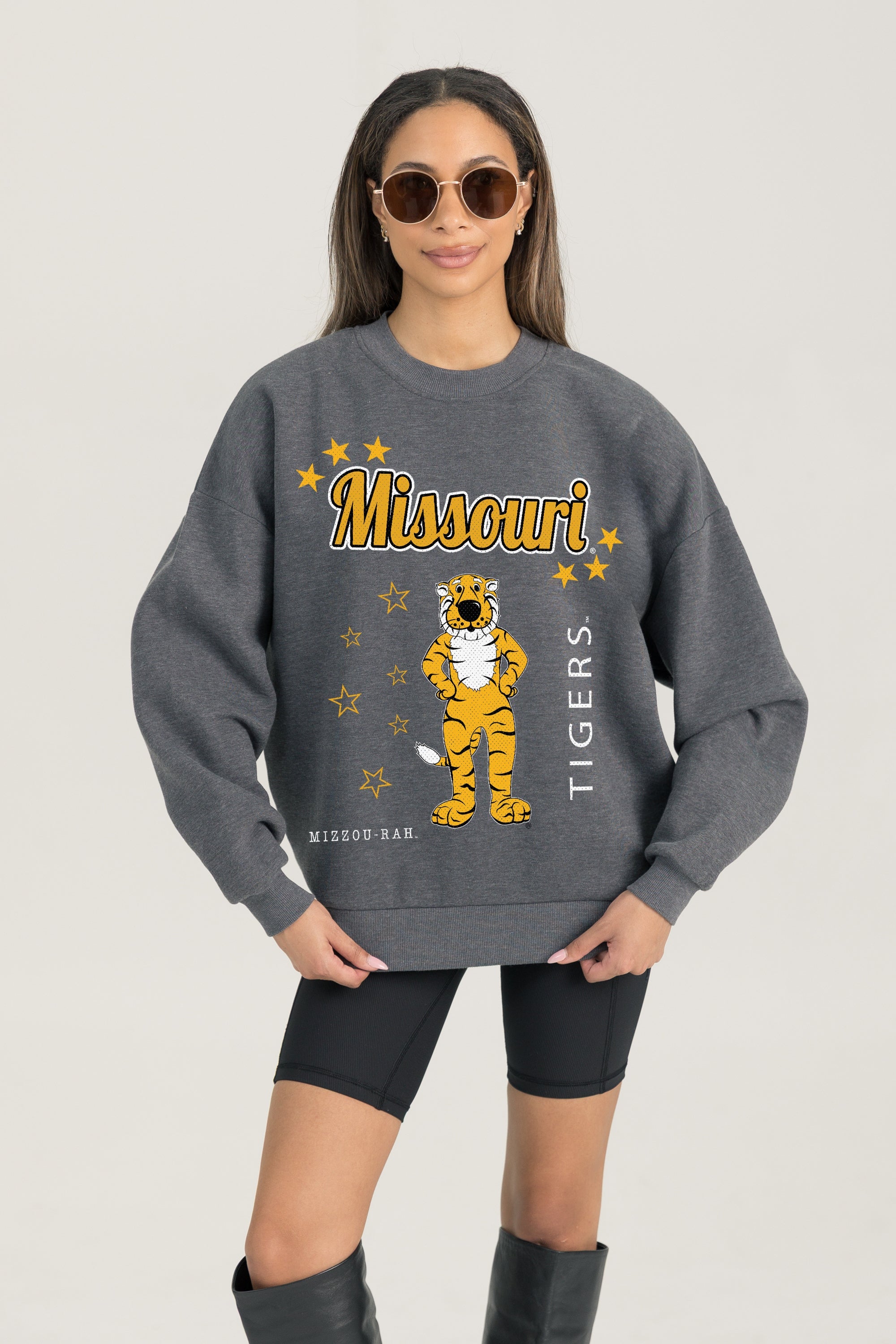 MISSOURI TIGERS READY TO RUMBLE PREMIUM FLEECE DROP SHOULDER CREWNECK PULLOVER