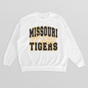 MISSOURI TIGERS FADED FORMATION PREMIUM FLEECE DROP SHOULDER CREWNECK PULLOVER