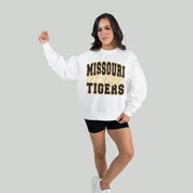 MISSOURI TIGERS FADED FORMATION PREMIUM FLEECE DROP SHOULDER CREWNECK PULLOVER