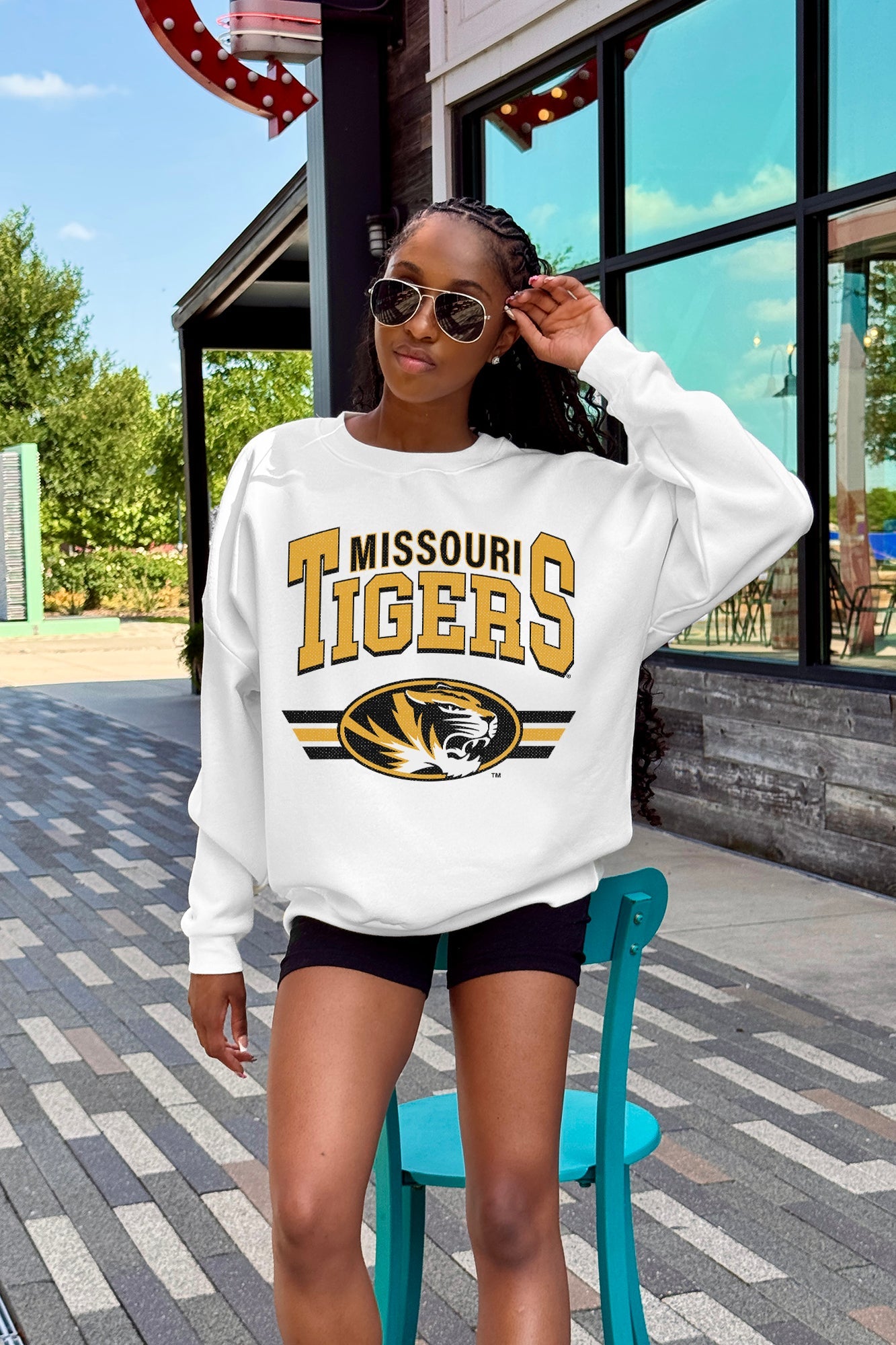 MISSOURI TIGERS SWIFT STRIKE PREMIUM FLEECE DROP SHOULDER CREWNECK PULLOVER