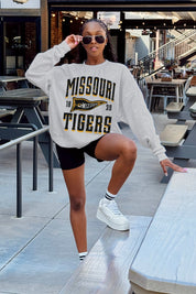 MISSOURI TIGERS PENNANT PRIDE PREMIUM FLEECE DROP SHOULDER CREWNECK PULLOVER
