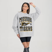 MISSOURI TIGERS PENNANT PRIDE PREMIUM FLEECE DROP SHOULDER CREWNECK PULLOVER