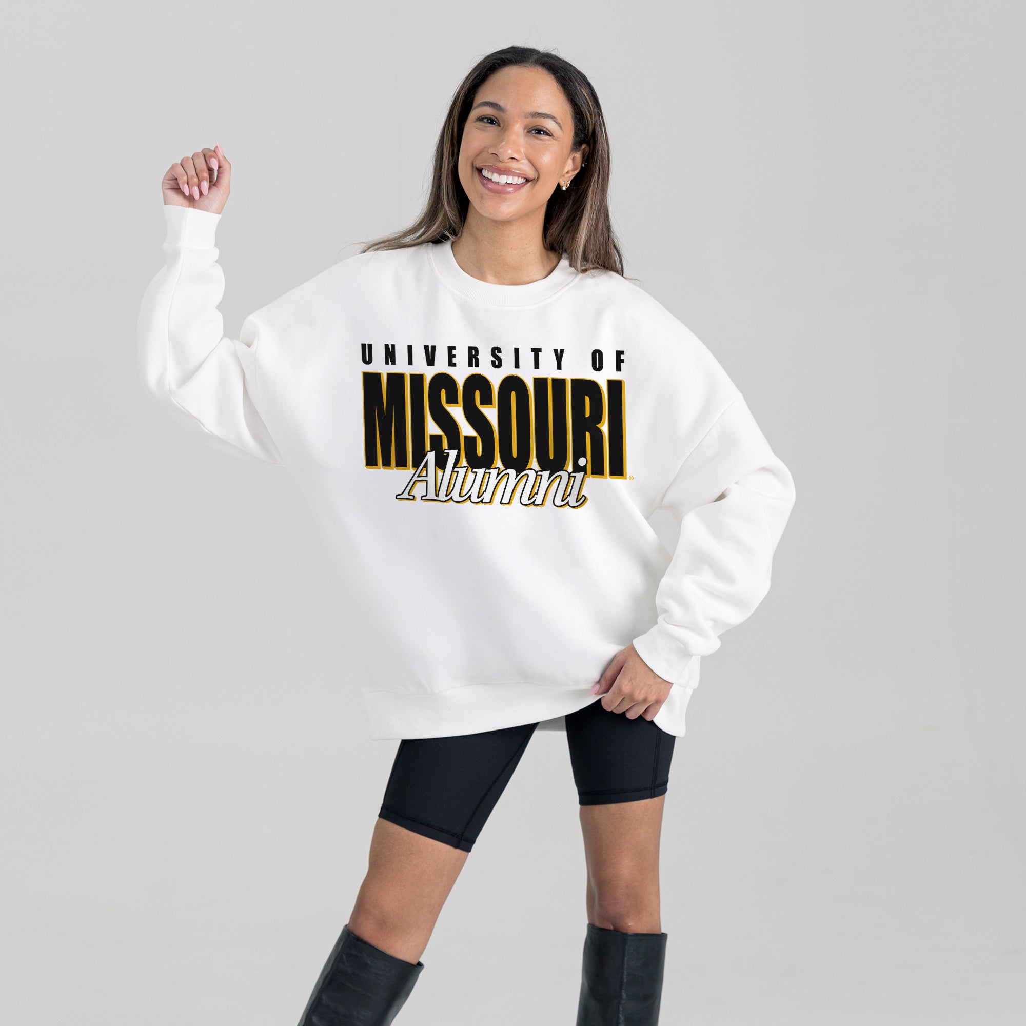 MISSOURI TIGERS ALUMNI ERA PREMIUM DROP SHOULDER FLEECE CREWNECK PULLOVER