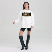MISSOURI TIGERS ALUMNI ERA PREMIUM DROP SHOULDER FLEECE CREWNECK PULLOVER