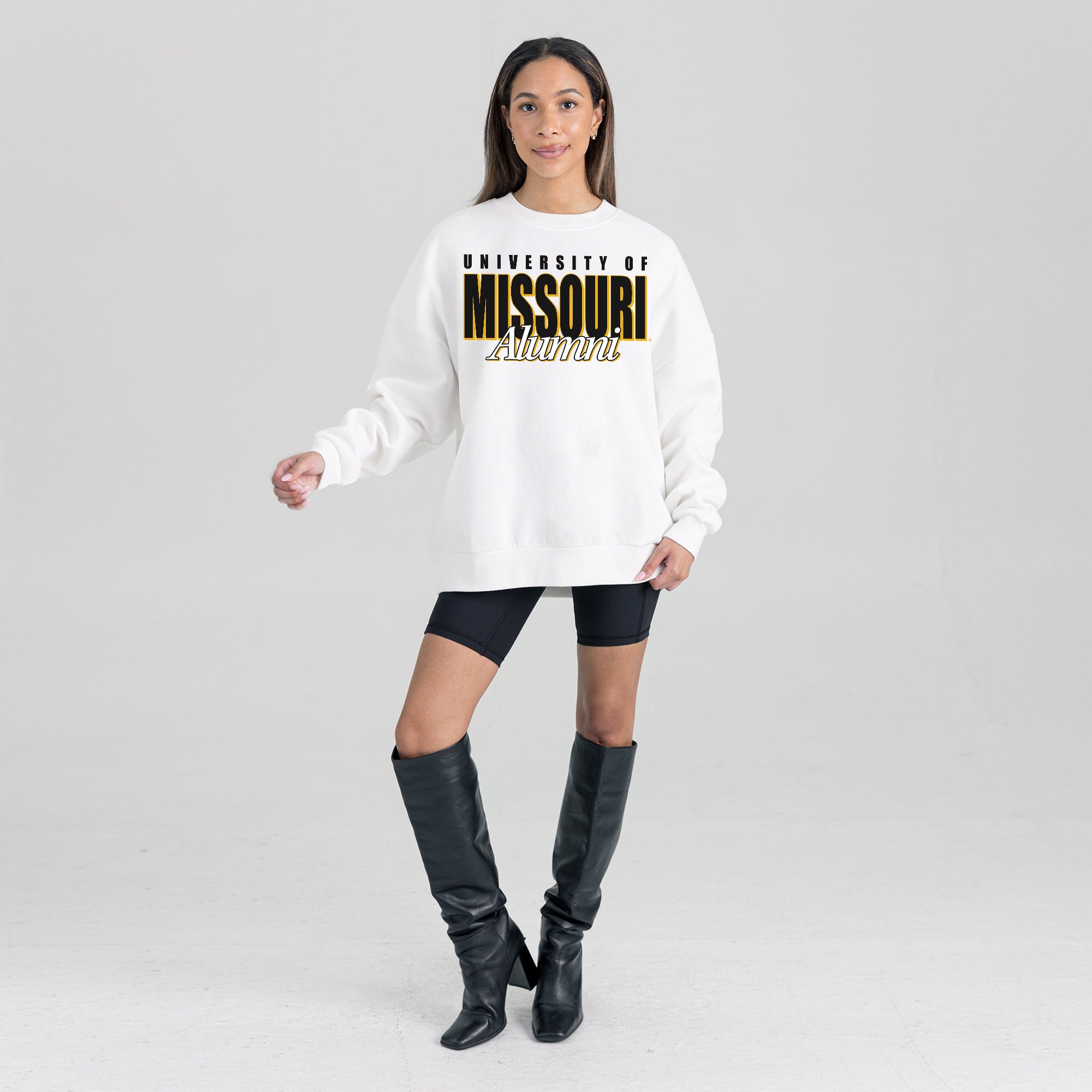 MISSOURI TIGERS ALUMNI ERA PREMIUM DROP SHOULDER FLEECE CREWNECK PULLOVER