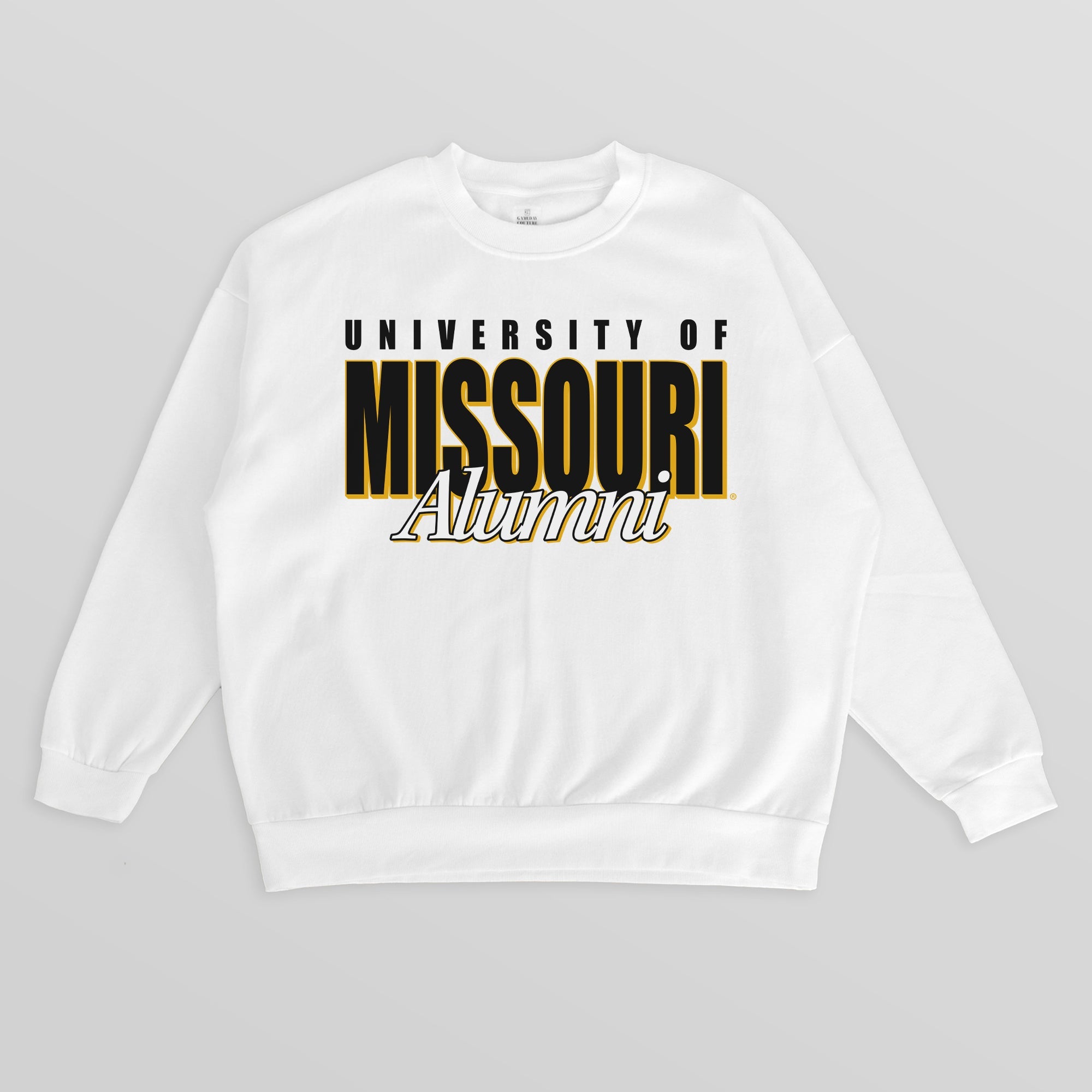 MISSOURI TIGERS ALUMNI ERA PREMIUM DROP SHOULDER FLEECE CREWNECK PULLOVER