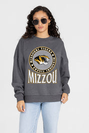 MISSOURI TIGERS SATURDAY SEAL PREMIUM FLEECE DROP SHOULDER CREWNECK PULLOVER