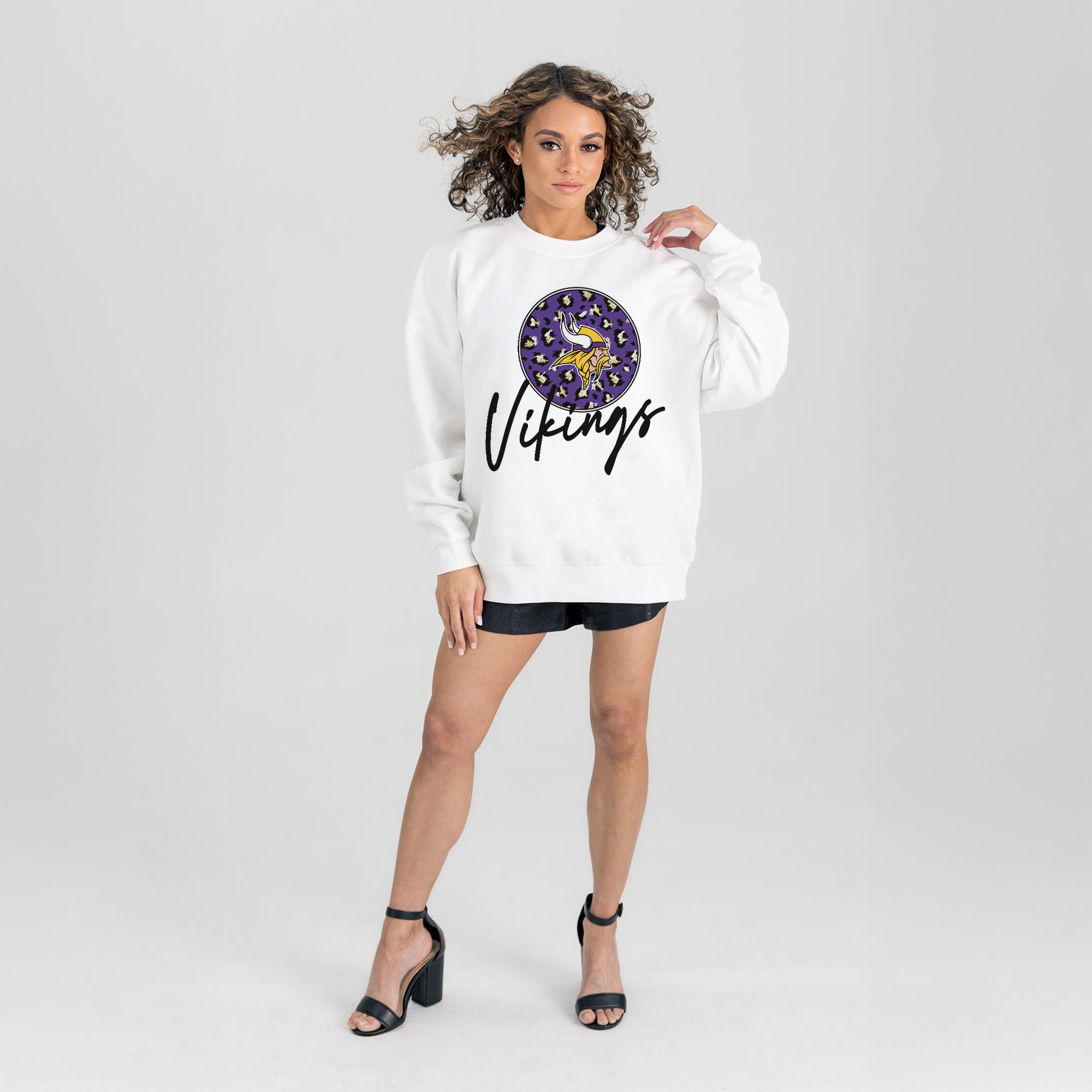 MINNESOTA VIKINGS WILD BREAKTHROUGH PREMIUM FLEECE CREWNECK PULLOVER