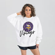 MINNESOTA VIKINGS WILD BREAKTHROUGH PREMIUM FLEECE CREWNECK PULLOVER