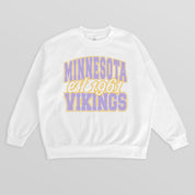 MINNESOTA VIKINGS FADED FORMATION PREMIUM FLEECE CREWNECK PULLOVER