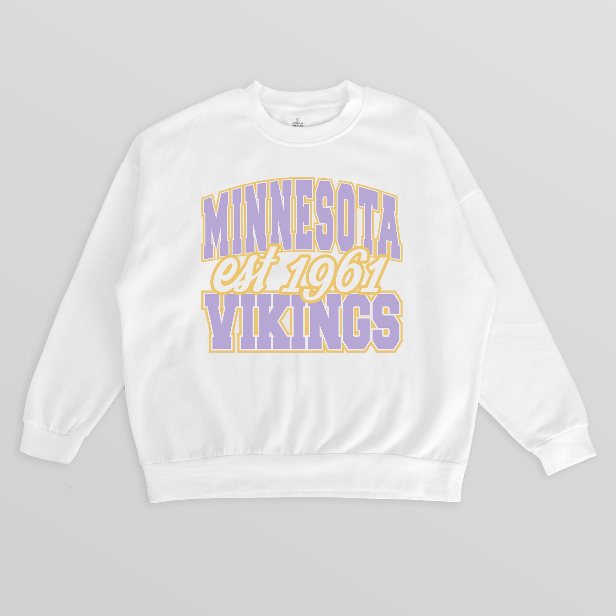 MINNESOTA VIKINGS FADED FORMATION PREMIUM FLEECE CREWNECK PULLOVER