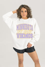 MINNESOTA VIKINGS FADED FORMATION PREMIUM FLEECE CREWNECK PULLOVER