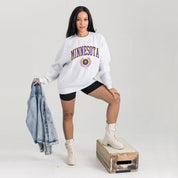 MINNESOTA VIKINGS TRADITION REFINED PREMIUM FLEECE CREWNECK PULLOVER