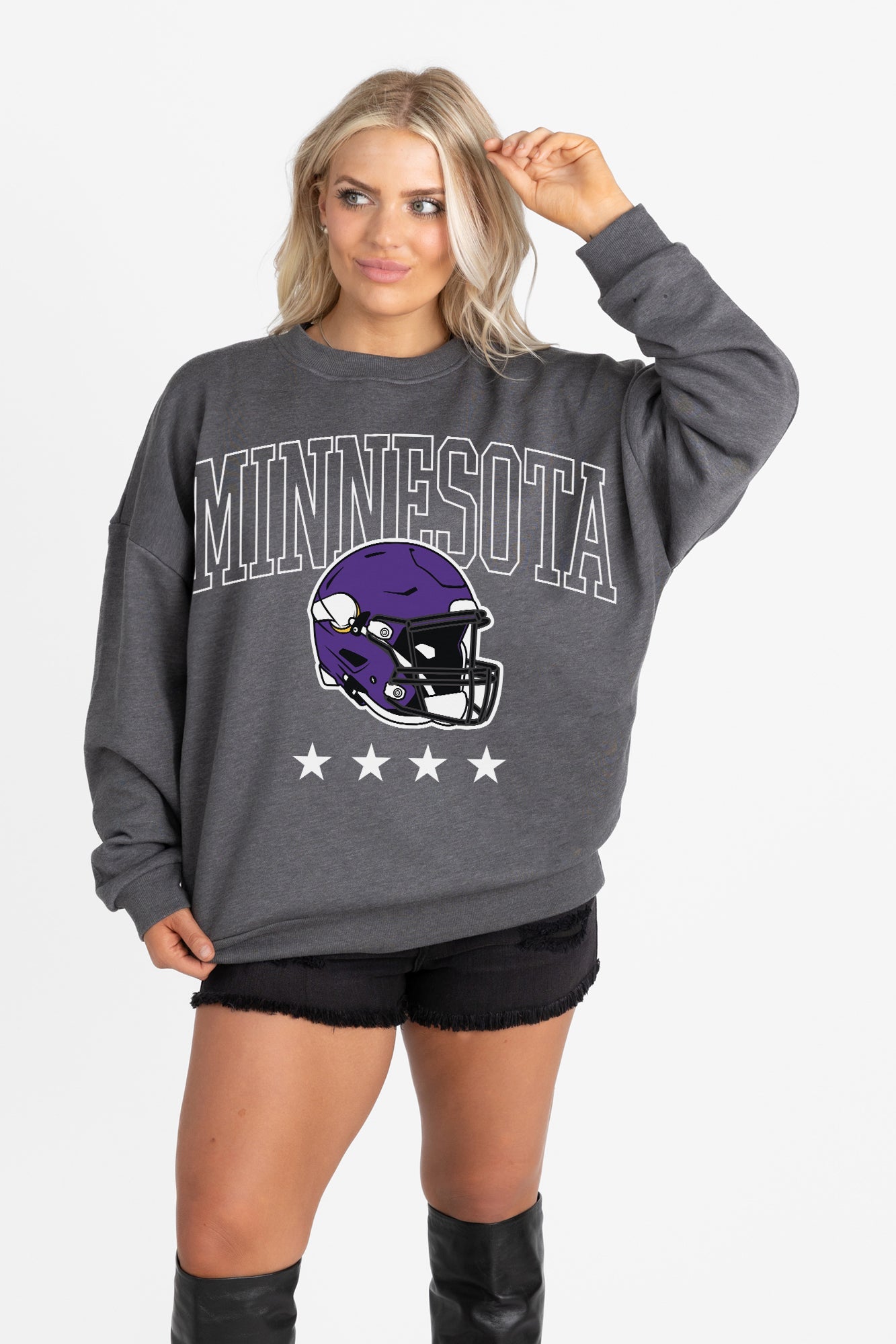MINNESOTA VIKINGS RISING STAR PREMIUM FLEECE CREWNECK PULLOVER