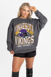 MINNESOTA VIKINGS STAY COOL PREMIUM FLEECE CREWNECK PULLOVER BY RANDI MAHOMES