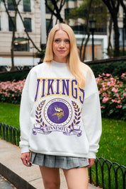 MINNESOTA VIKINGS STAY COOL PREMIUM FLEECE CREWNECK PULLOVER