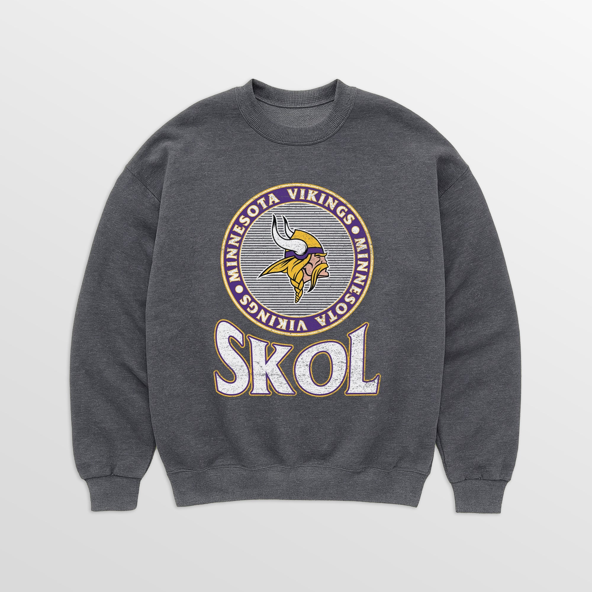 MINNESOTA VIKINGS SATURDAY SEAL PREMIUM FLEECE DROP SHOULDER CREWNECK PULLOVER