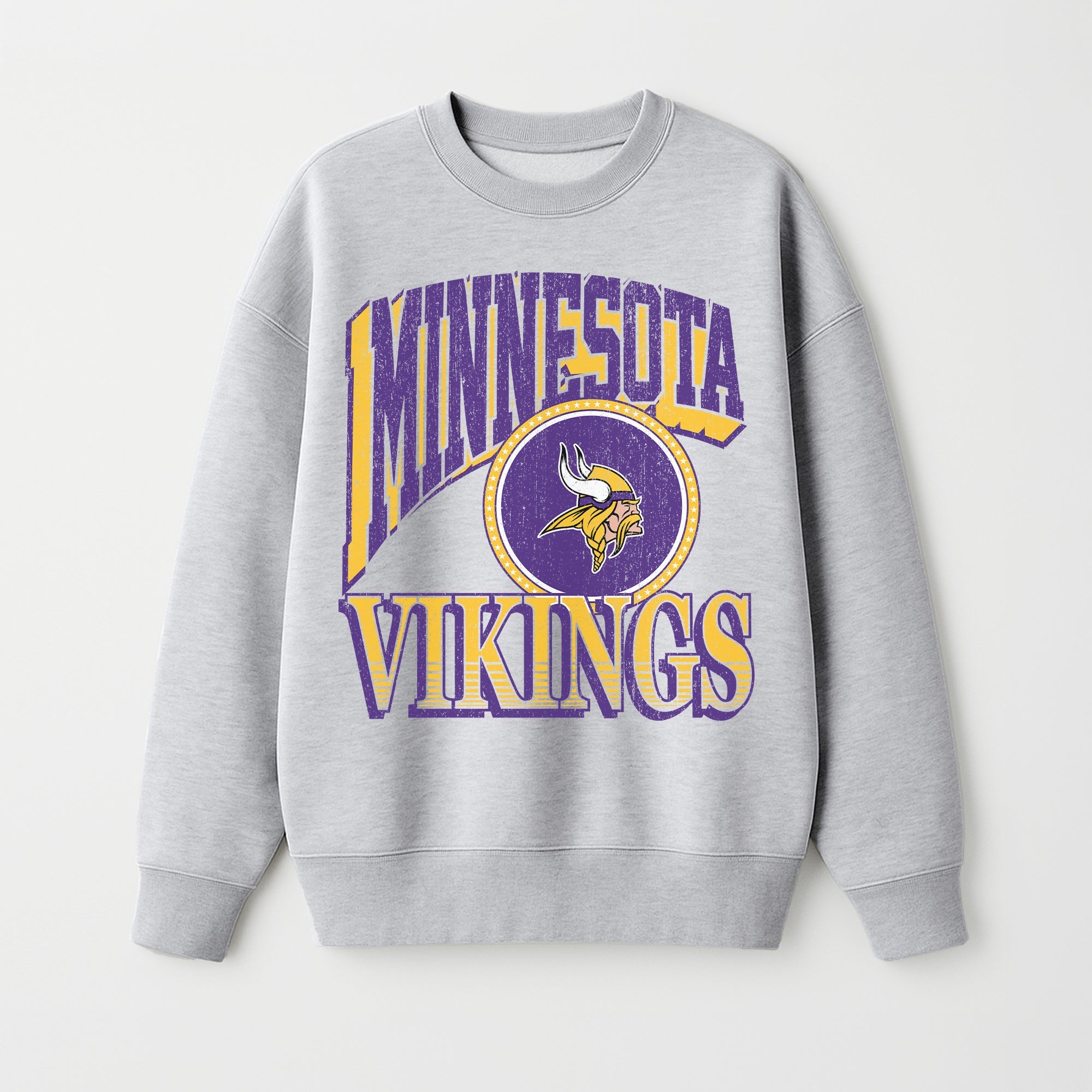 MINNESOTA VIKINGS GAME ON PREMIUM FLEECE DROP SHOULDER CREWNECK PULLOVER
