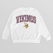 MINNESOTA VIKINGS SWEET PLAY PREMIUM FLEECE DROP SHOULDER CREWNECK PULLOVER