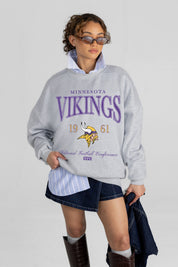 MINNESOTA VIKINGS INSTANT CLASSIC PREMIUM FLEECE DROP SHOULDER CREWNECK PULLOVER
