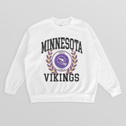 MINNESOTA VIKINGS GOLD STANDARD PREMIUM FLEECE DROP SHOULDER CREWNECK PULLOVER