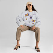 MINNESOTA VIKINGS ALL IN REPEAT PREMIUM FLEECE DROP SHOULDER CREWNECK PULLOVER