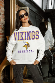 MINNESOTA VIKINGS Sunday Drives Fleece Crewneck Pullover
