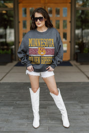 MINNESOTA GOLDEN GOPHERS WILD TAILGATE PREMIUM FLEECE DROP SHOULDER CREWNECK PULLOVER
