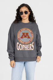 MINNESOTA GOLDEN GOPHERS SATURDAY SEAL PREMIUM FLEECE DROP SHOULDER CREWNECK PULLOVER