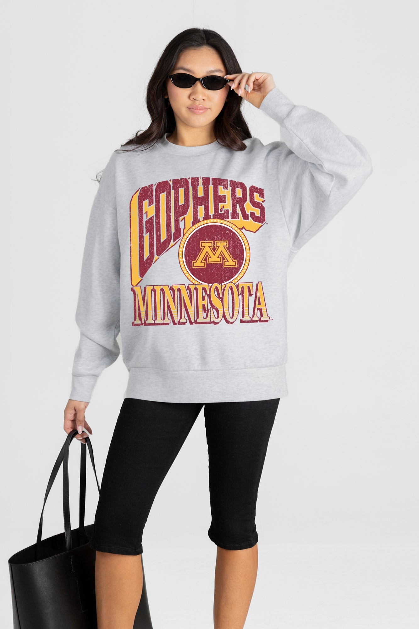 MINNESOTA GOLDEN GOPHERS GAME ON PREMIUM FLEECE DROP SHOULDER CREWNECK PULLOVER
