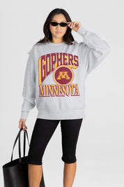 MINNESOTA GOLDEN GOPHERS GAME ON PREMIUM FLEECE DROP SHOULDER CREWNECK PULLOVER