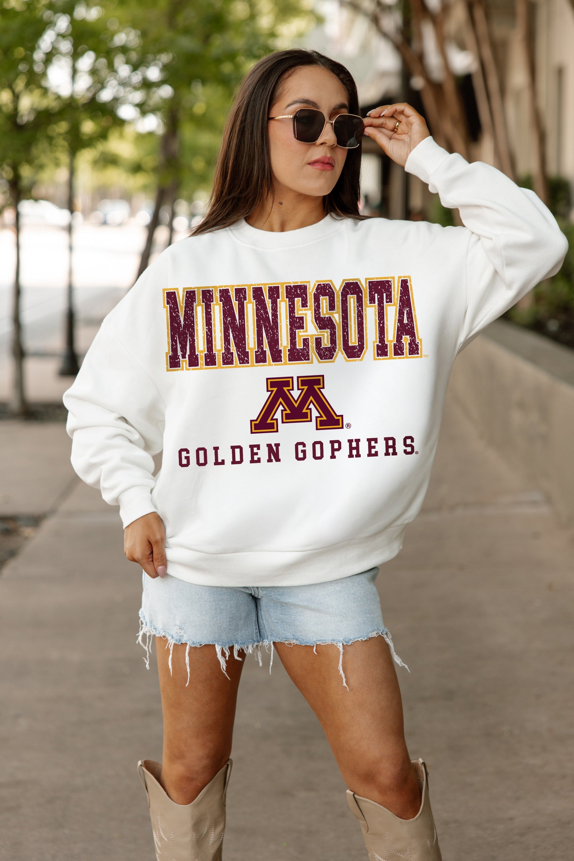 MINNESOTA GOLDEN GOPHERS FREESTYLE PREMIUM FLEECE CREWNECK PULLOVER