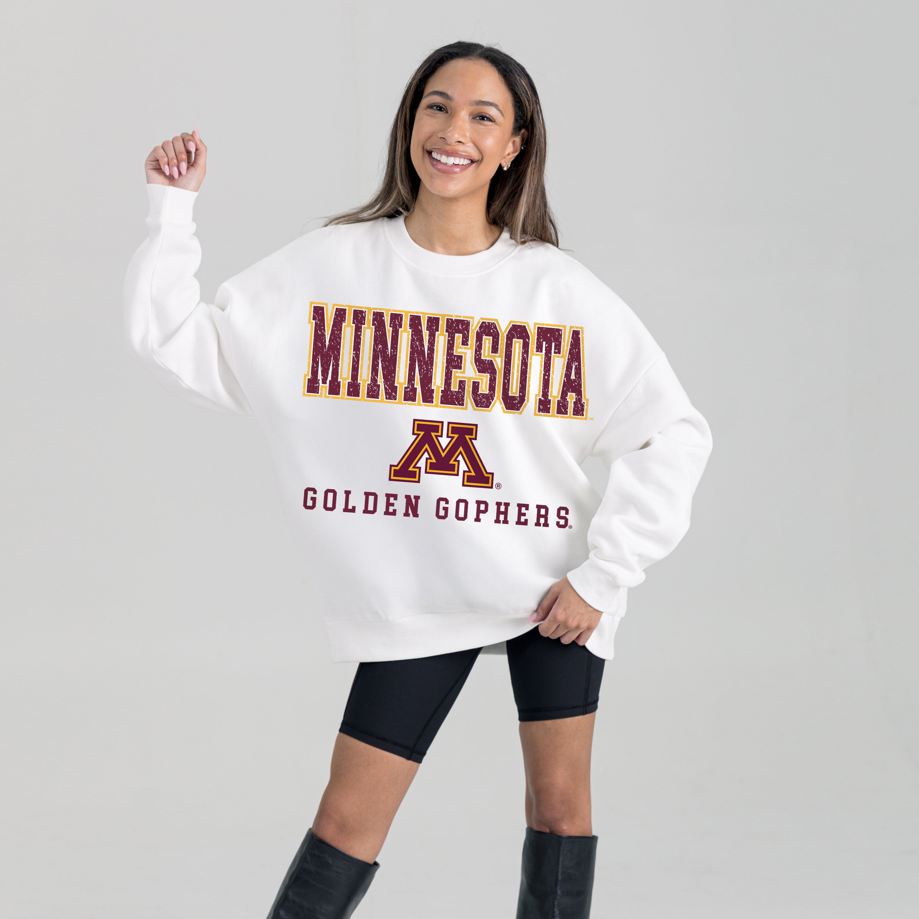 MINNESOTA GOLDEN GOPHERS FREESTYLE PREMIUM FLEECE CREWNECK PULLOVER