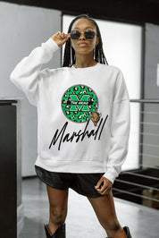 MARSHALL THUNDERING HERD WILD BREAKTHROUGH PREMIUM FLEECE CREWNECK PULLOVER