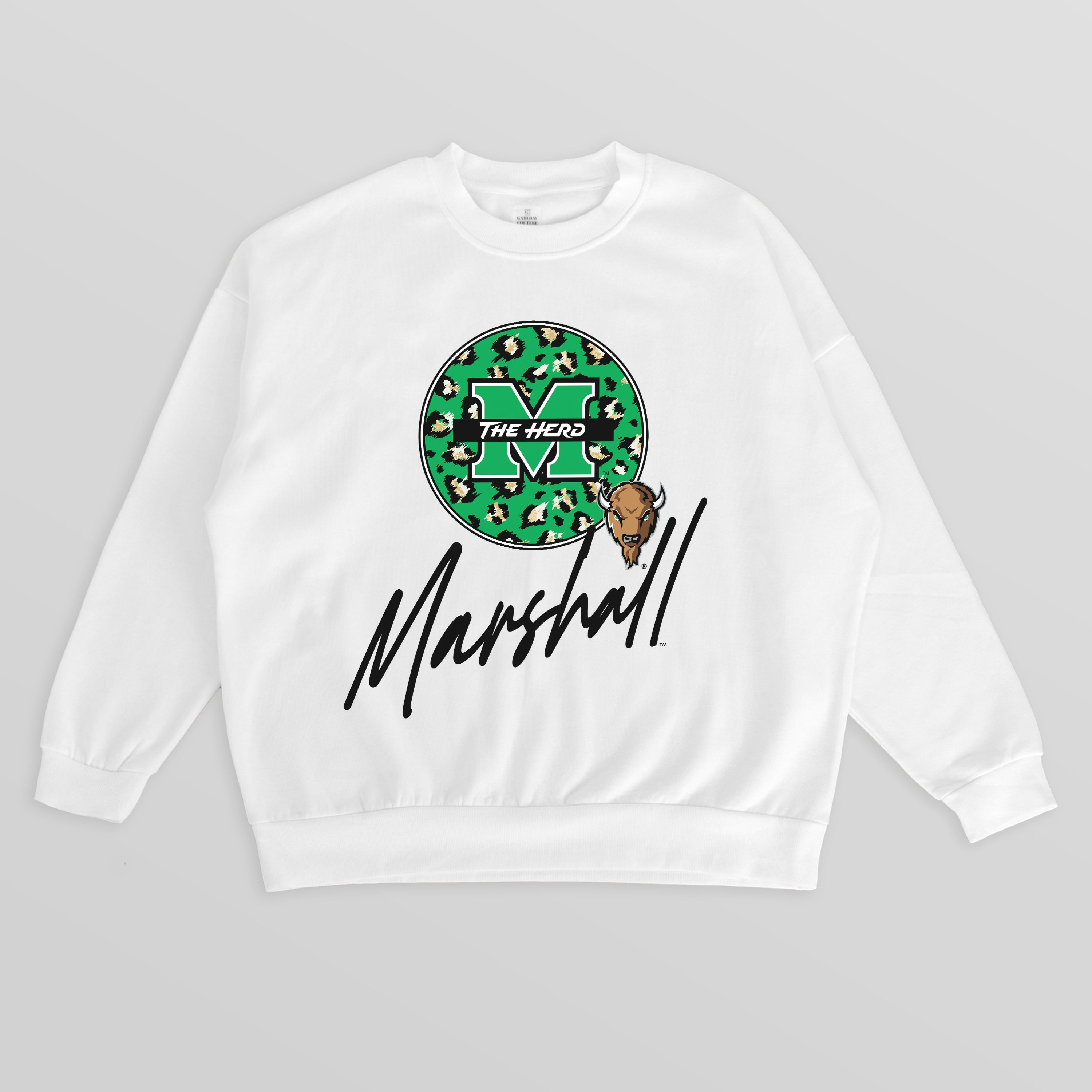 MARSHALL THUNDERING HERD WILD BREAKTHROUGH PREMIUM FLEECE CREWNECK PULLOVER