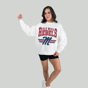 OLE MISS REBELS SWIFT STRIKE PREMIUM FLEECE DROP SHOULDER CREWNECK PULLOVER