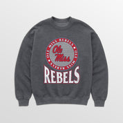 OLE MISS REBELS SATURDAY SEAL PREMIUM FLEECE DROP SHOULDER CREWNECK PULLOVER