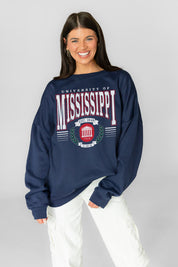 OLE MISS REBELS HONOR BOUND PREMIUM FLEECE CREWNECK PULLOVER