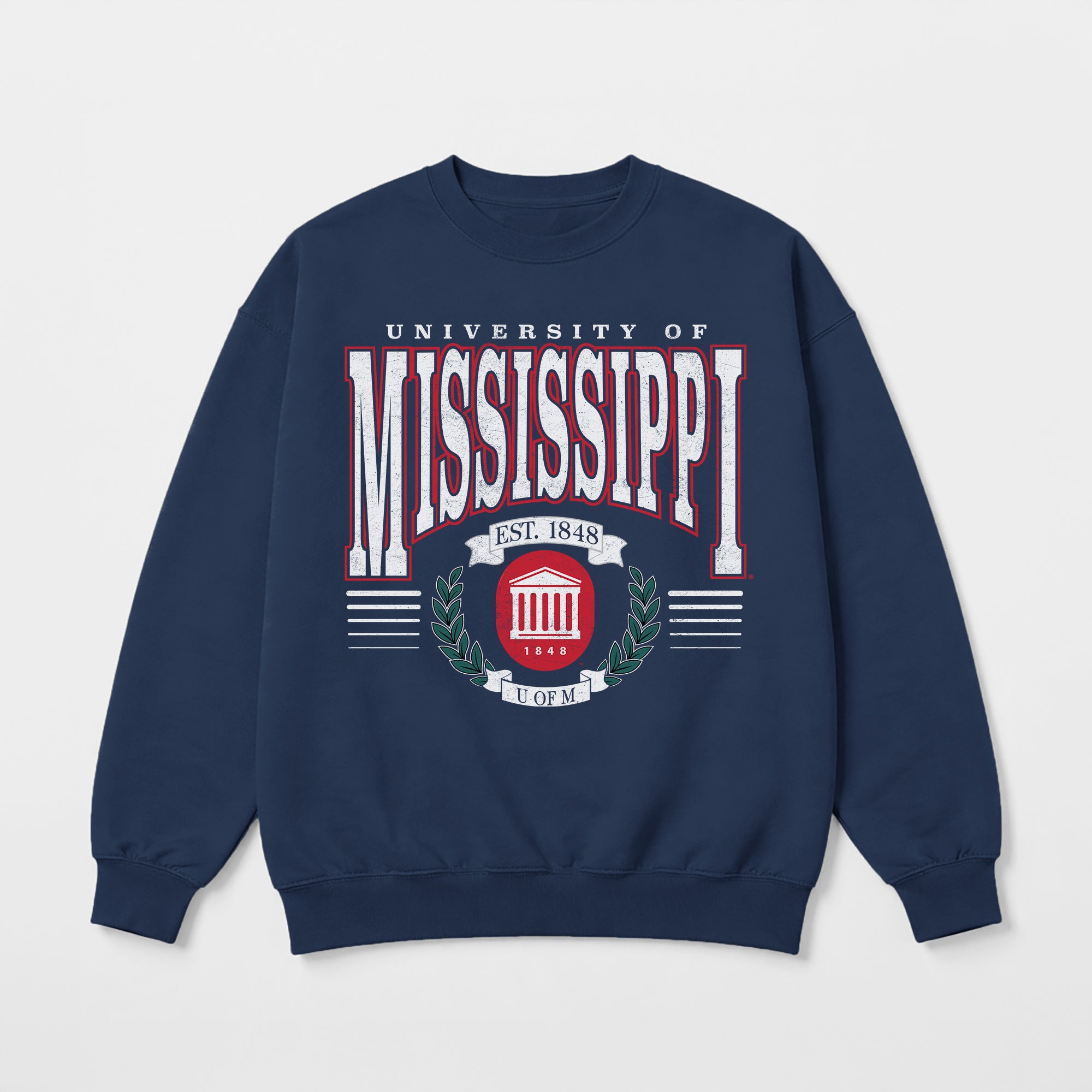 OLE MISS REBELS HONOR BOUND PREMIUM FLEECE CREWNECK PULLOVER