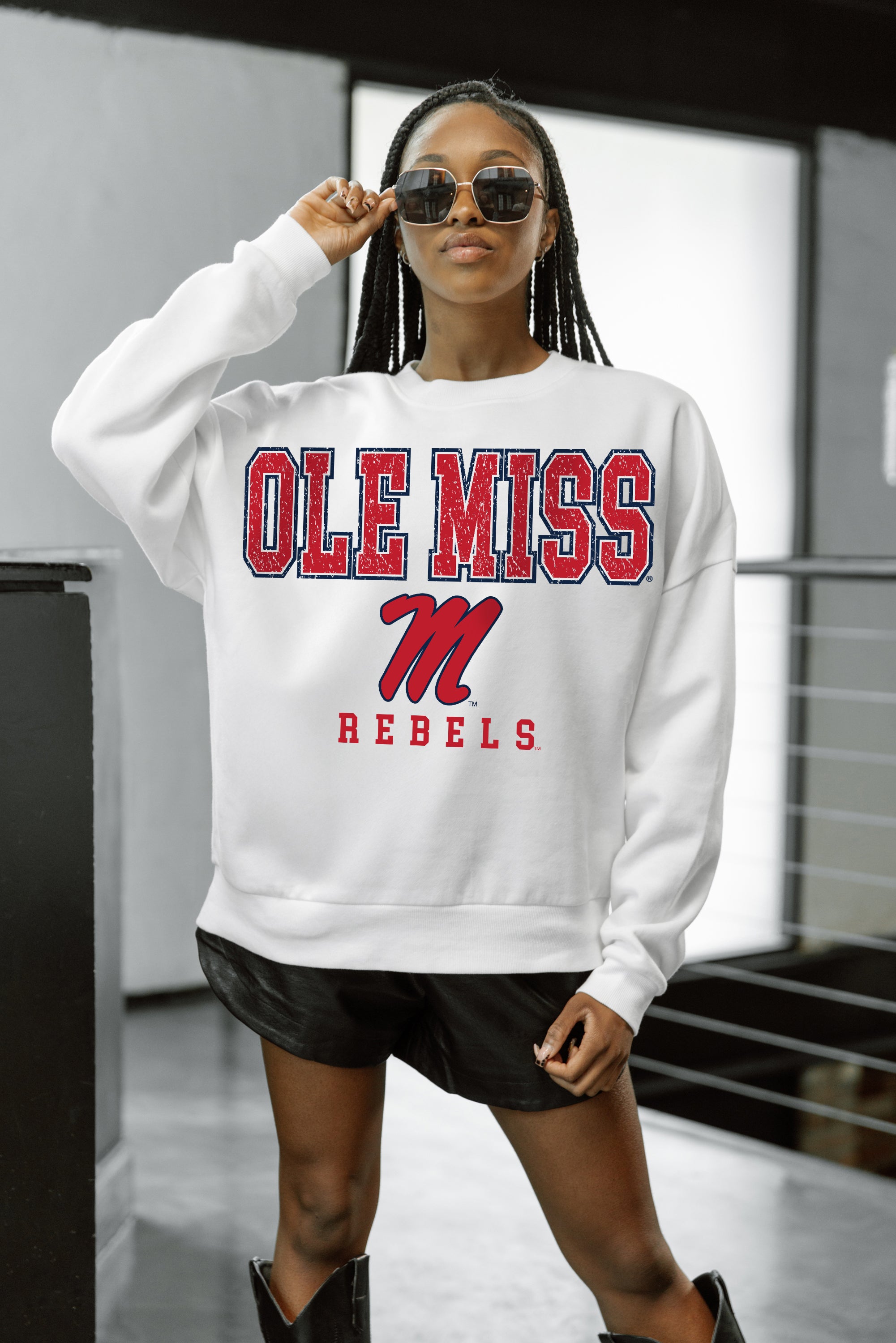 OLE MISS REBELS Freestyle Fleece Drop-Shoulder Pullover