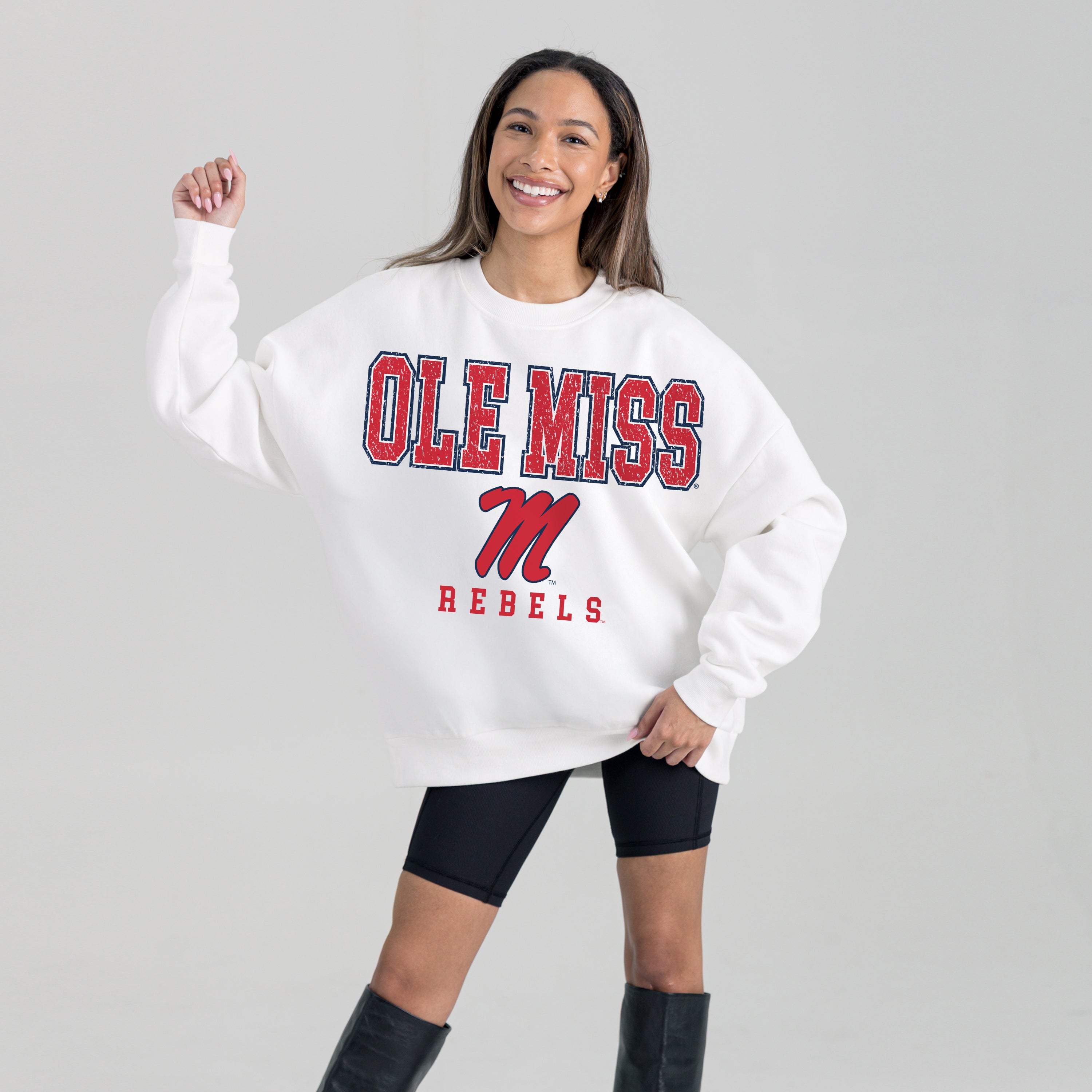 OLE MISS REBELS Freestyle Fleece Drop-Shoulder Pullover