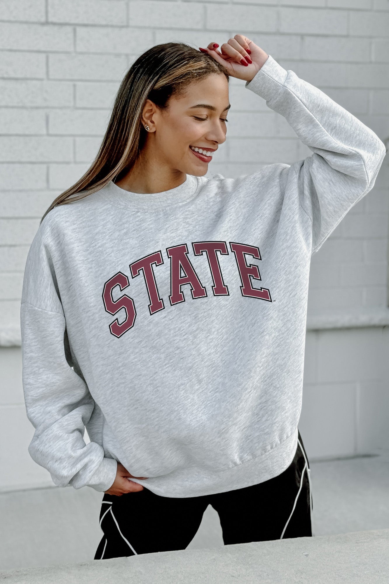 MISSISSIPPI STATE BULLDOGS Hail Fleece Crew Pullover By Madi Prewett Troutt